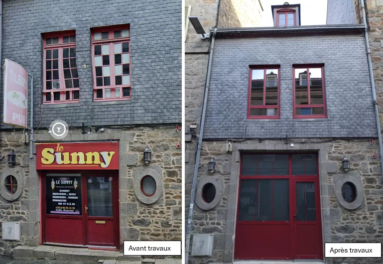 Fenêtres et entrée an aluminium rouge pourpre RAL 3004 à Saint Brieuc