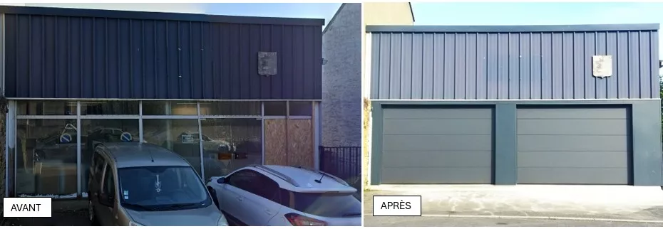 2 portes de garage sectionnelles plafond à Saint-Brieuc 22000